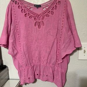 Democracy Pink Lace Detail Blouse
